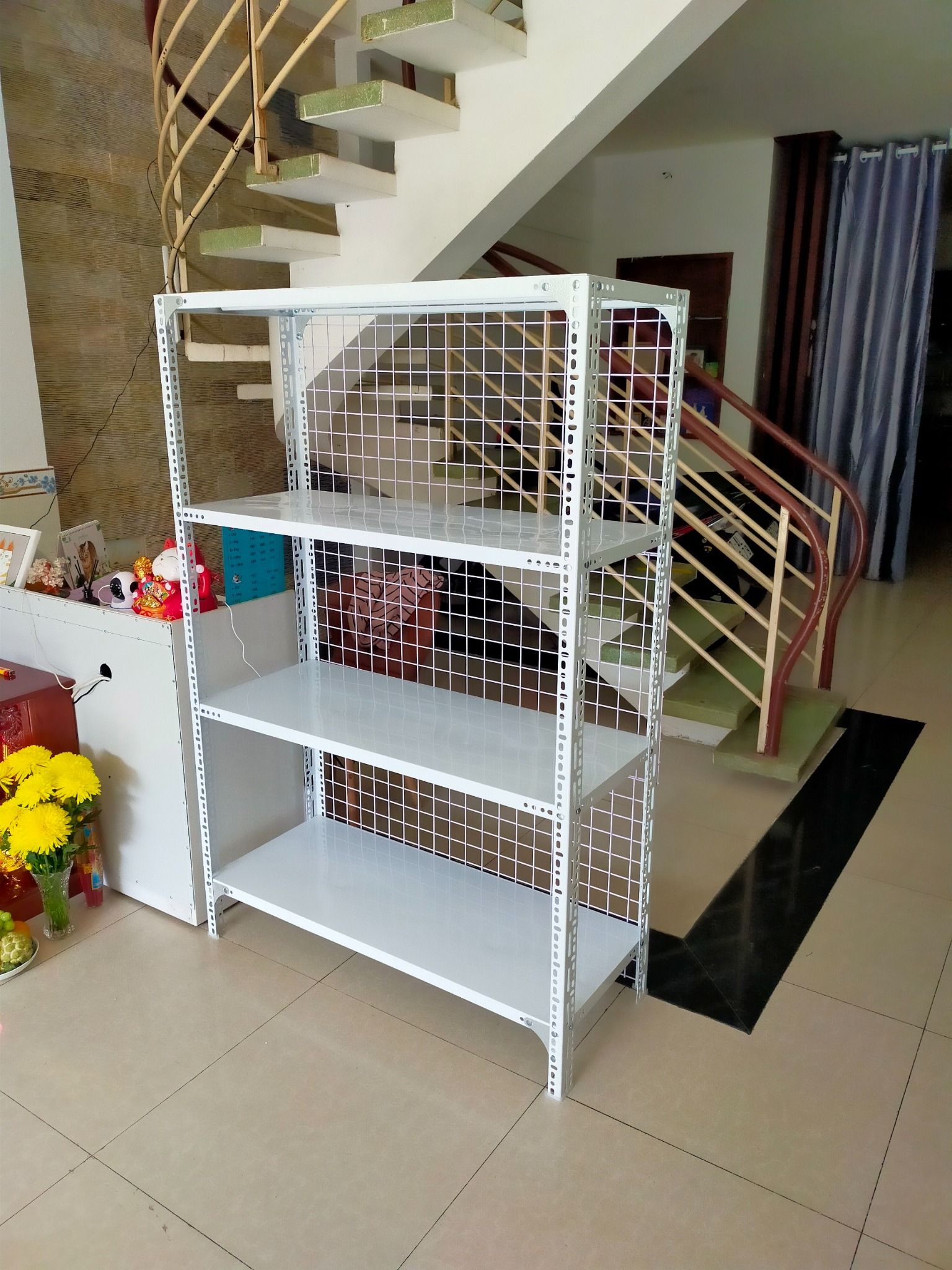  Kệ để hàng 4 mâm 150x100x40 cm - Có lưới lưng 