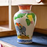  Vase 23cm - Bình hoa bầu 23cm "Mục Đồng" bắt chỉ vàng 