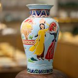  Vase 24cm - Bình hoa hương sắc Việt Nam 24cm bắt chỉ vàng 