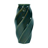  Vase_Bình hoa xoắn miệng tròn 23cm xanh rêu sao nổi 