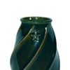  Décor - Vase 23cm - Bình hoa xoắn miệng tròn sao nổi 23cm xanh rêu 