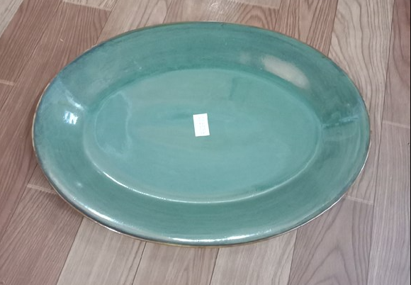  Seaweed - Oval Plate 42 x 31.5cm - Dĩa oval 42 x 31.5cm xanh rêu 