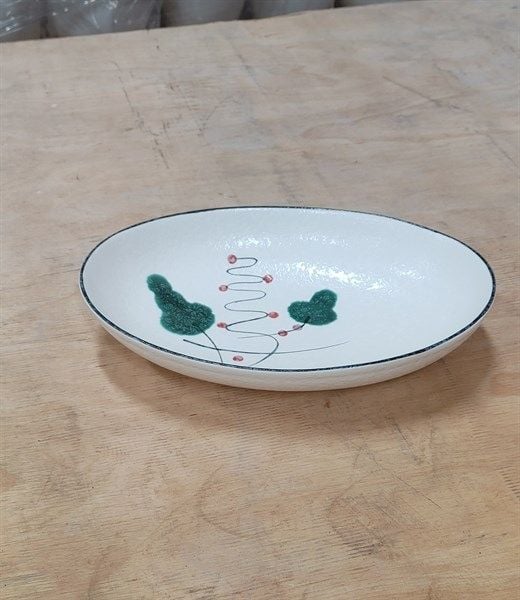  Blanche - Oval Bowl 25 x 17cm - Tô oval 25 x 17cm phun vẽ lá 