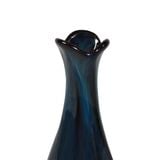  Vase 17cm - Bình hoa 17cm bông hồng xanh viền nâu 