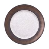  Ancient - Round Plate 25cm - Dĩa tròn 25cm lộc phát vành nâu đồng lòng trắng 