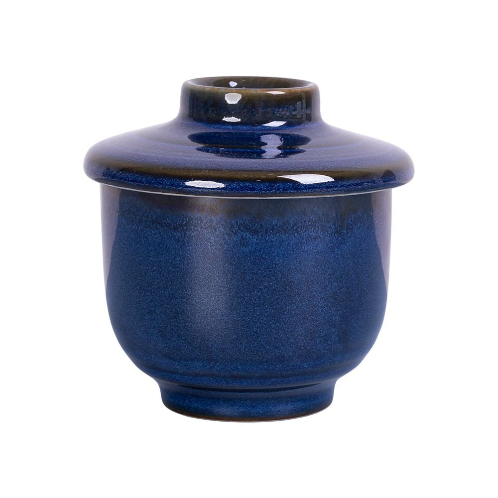  Saphir - Cup w/ Lid 8.7 x 8cm - Ly có nắp 8.7 x 8cm xanh viền nâu 