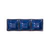  Saphir - 3-compartment Sauce Dish 19.6 x 6.6 x 2.7cm - Dĩa chấm 3 ngăn 19.6 x 6.6 x 2.7cm xanh viền nâu 
