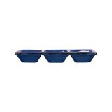  Saphir - 3-compartment Sauce Dish 19.6 x 6.6 x 2.7cm - Dĩa chấm 3 ngăn 19.6 x 6.6 x 2.7cm xanh viền nâu 