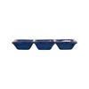 Saphir - 3-compartment Sauce Dish 19.6 x 6.6 x 2.7cm - Dĩa chấm 3 ngăn 19.6 x 6.6 x 2.7cm xanh viền nâu