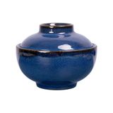  Saphir - Bowl w/ Lid 12 x 9cm - Tô có nắp 12 x 9cm xanh viền nâu 
