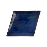  Saphir - Plate 31 x 24 x 2cm - Dĩa sọc 31 x 24 x 2cm xanh viền nâu 