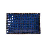  Saphir - Rectangular Plate 19 x 12 x 2.3cm - Dĩa chữ nhật 19 x 12 x 2.3cm xanh viền nâu 