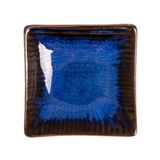  Saphir - Square Sauce Dish 10 x 2.8cm - Dĩa chấm vuông 10 x 2.8cm xanh viền nâu 