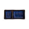  Saphir - 2-compartment Sauce Dish 15 x 7 x 3cm - Dĩa 2 ngăn 15 x 7 x 3cm xanh viền nâu 