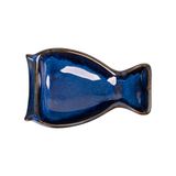  Saphir - Plate 11.6 x 7 x 3.5cm - Dĩa bình 11.6 x 7 x 3.5cm xanh viền nâu 