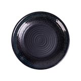  Universe - Round Plate 26cm - Dĩa tròn 26cm đen phun vành xanh dương 