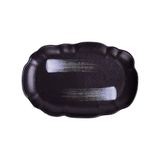  Noir - Oval Plate 30 x 20cm - Dĩa oval hoa 30 x 20cm đen có vệt 