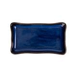  Saphir - Rectangular Plate 15 x 8cm - Dĩa chữ nhật 15 x 8cm xanh viền nâu 
