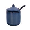 Saphir - Condiment Pot w/ Lid 6 x 8.5cm - Hũ gia vị 6 x 8.5cm xanh viền nâu
