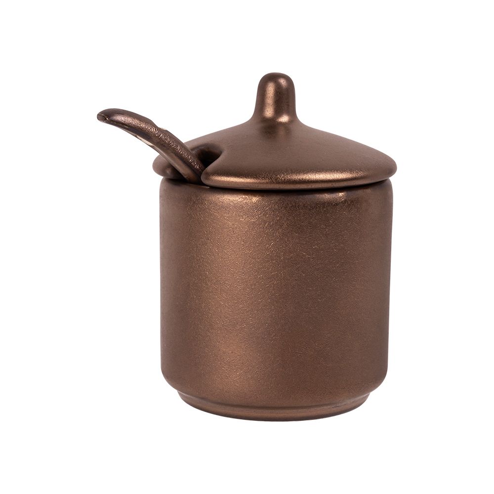  Ancient - Condiment Pot w/ Lid 6 x 8.5cm - Hũ gia vị 6 x 8.5cm nâu đồng 