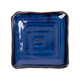  Saphir - Square Plate 17cm - Dĩa vuông 17cm xanh viền nâu 