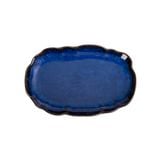  Saphir - Oval Plate 30 x 20cm - Dĩa oval hoa 30 x 20cm xanh viền nâu 