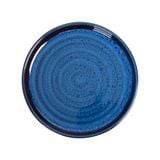  Saphir - Round Plate 18cm - Dĩa tròn vành 18cm xanh viền nâu 