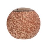  Vase_Trái tròn hồng phun san hô nâu viền đồng 