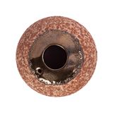  Vase_Trái tròn hồng phun san hô nâu viền đồng 