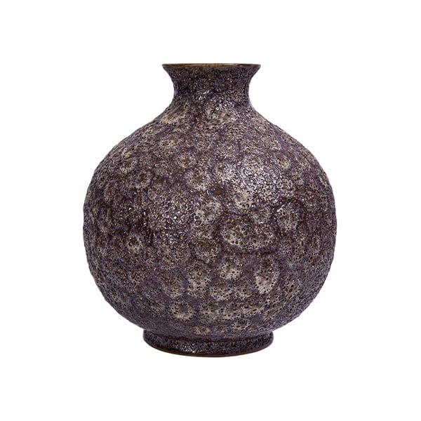  Vase 23cm - Bình hoa bầu 23cm nâu trầm phun san hô 