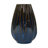  Vase_Bình hoa búp sen 24cm xanh viền nâu 