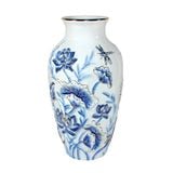  Vase_Bình hoa sen nổi 24cm xanh dương decal BCV 