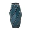Vase_Bình hoa xoắn miệng tròn 23cm xanh viền nâu sao nổi