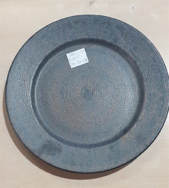 Universe - Round Plate 25cm - Dĩa tròn 25cm đen quẹt nâu đồng 