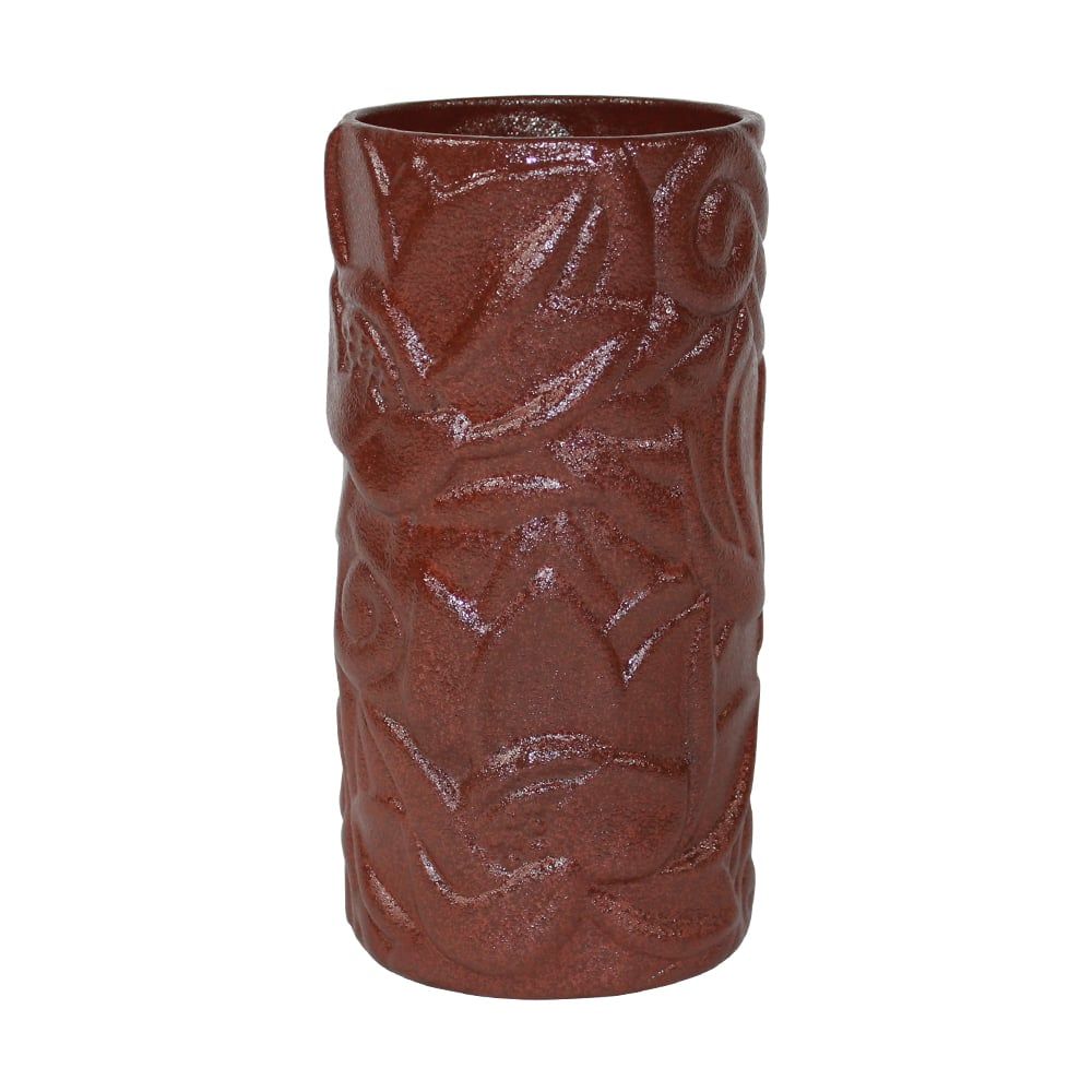  Vase_Bình hoa ống sen nổi 24cm tử sa phun kem 