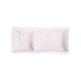  Blanche - 2-compartment Sauce Dish 15 x 7 x 3cm - Dĩa 2 ngăn 15 x 7 x 3cm lộc phát không vệt 