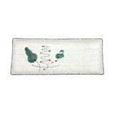  Blanche - Rectangular Plate 29 x 11.8 x 2.5cm - Dĩa chữ nhật 29 x 11.8 x 2.5cm phun vẽ lá 