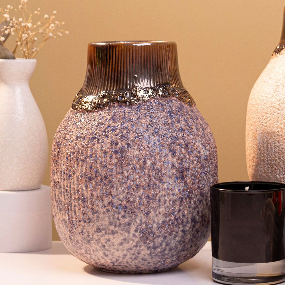  Vase_Bình hoa 21cm san hô xanh dương 