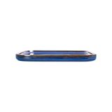  Saphir - Square Flat Plate 26cm - Dĩa vuông vành đứng 26cm xanh viền nâu 