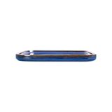  Saphir - Square Flat Plate 30cm - Dĩa vuông vành đứng 30cm xanh viền nâu 