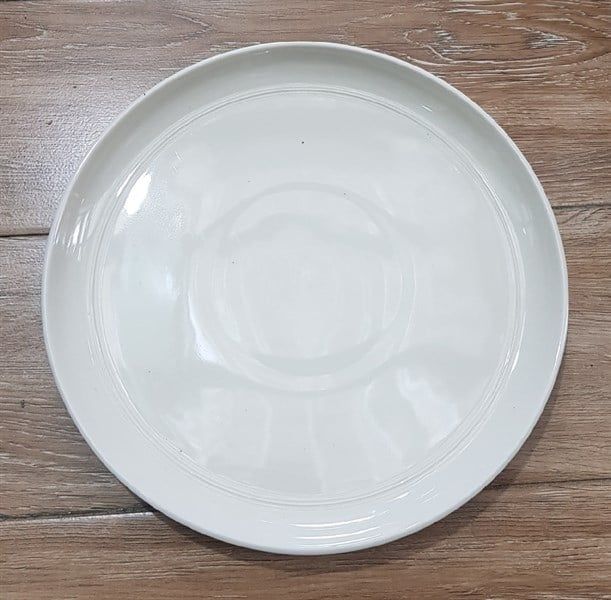  Cream - Round Plate 28cm - Dĩa tròn vành 28cm màu kem 