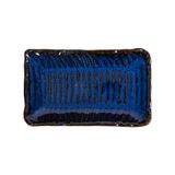  Saphir - Rectangular Plate 26 x 16cm - Dĩa chữ nhật 26 x 16cm xanh viền nâu 