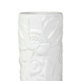  Vase_Bình hoa ống sen nổi 24cm tuyết trắng 