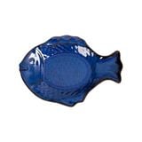  Saphir - Round Fish Plate 37cm - Dĩa cá tròn có vảy 37cm xanh viền nâu 