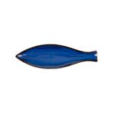  Saphir - Long Fish Plate 40.5cm - Dĩa cá dài 40.5cm xanh viền nâu 