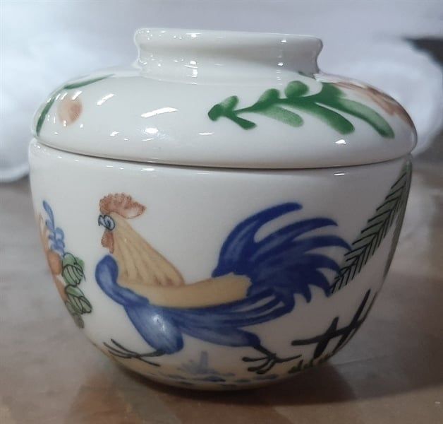  Cream - Bowl w/ Lid 9cm - Thố có nắp 9cm Sắc Màu Thôn Quê (Le Coq collection) 