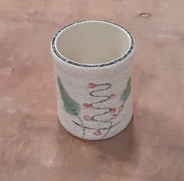  Blanche - Toothpick Holder 5.5 x 6.5cm - Hũ tăm 5.5 x 6.5cm phun vẽ lá 