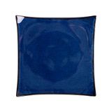  Saphir_Square Plate_Dĩa vuông 27cm xanh viền nâu 