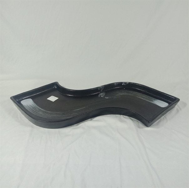  Noir - S-shape Plate 53 x 13cm - Dĩa chữ S 53 x 13cm đen có vệt 