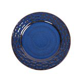  Saphir - Round Plate 28cm - Dĩa tròn 28cm vành tre đan xanh viền nâu 